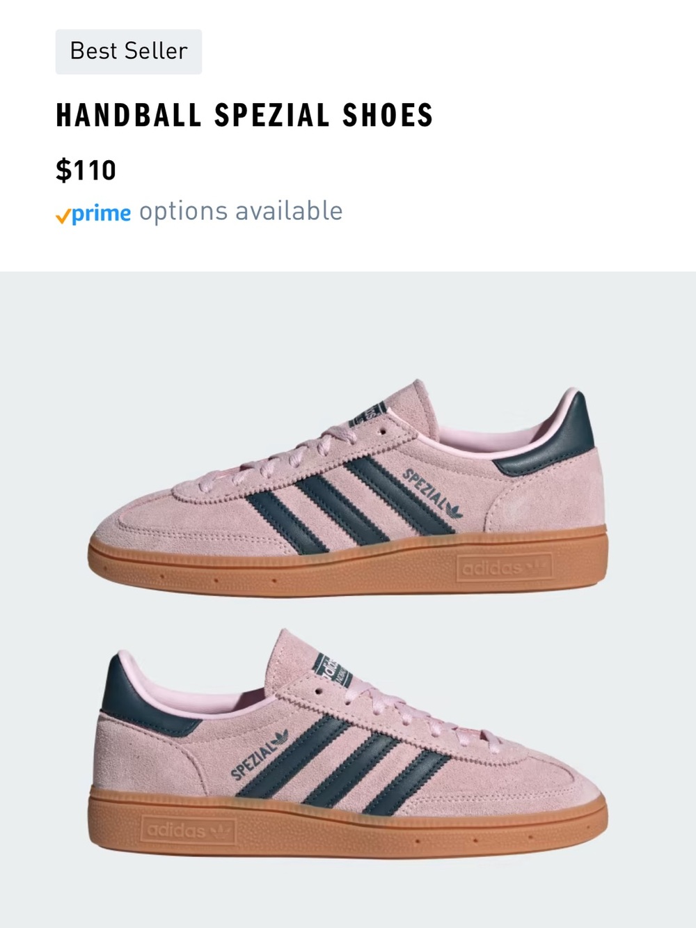 adidas Handball Spezial Shoes size 8 Clear Pink / Artic Night / Gum